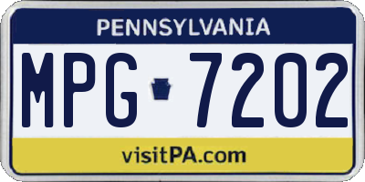 PA license plate MPG7202