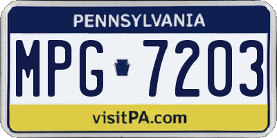 PA license plate MPG7203