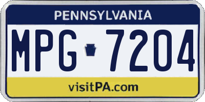 PA license plate MPG7204