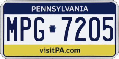 PA license plate MPG7205
