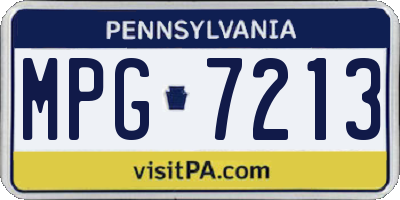 PA license plate MPG7213