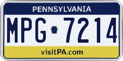 PA license plate MPG7214