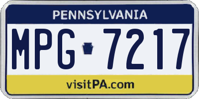 PA license plate MPG7217