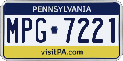 PA license plate MPG7221
