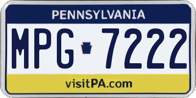 PA license plate MPG7222