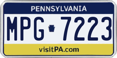 PA license plate MPG7223