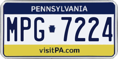 PA license plate MPG7224
