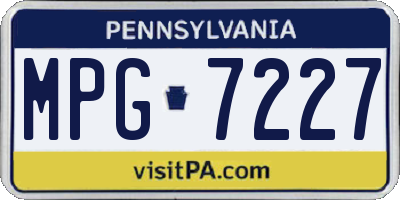 PA license plate MPG7227