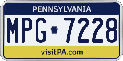 PA license plate MPG7228