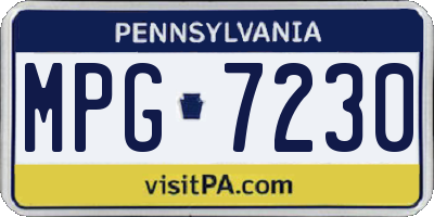 PA license plate MPG7230