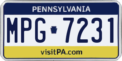 PA license plate MPG7231