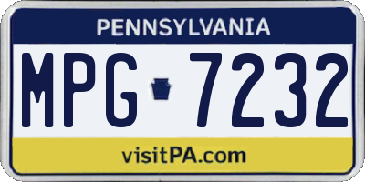 PA license plate MPG7232