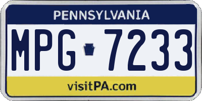 PA license plate MPG7233