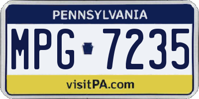 PA license plate MPG7235