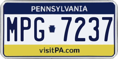 PA license plate MPG7237