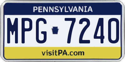 PA license plate MPG7240