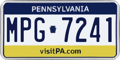 PA license plate MPG7241
