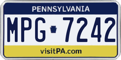 PA license plate MPG7242
