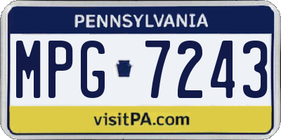 PA license plate MPG7243