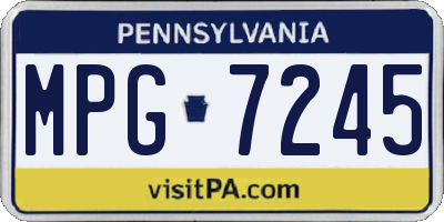 PA license plate MPG7245