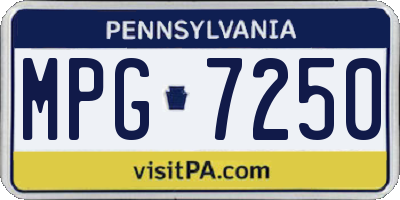 PA license plate MPG7250