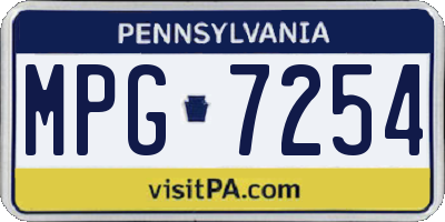 PA license plate MPG7254