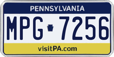 PA license plate MPG7256