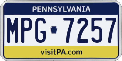 PA license plate MPG7257