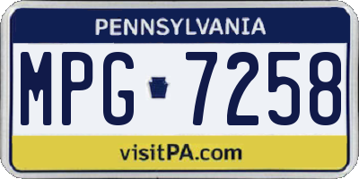PA license plate MPG7258