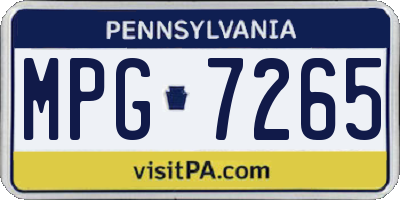 PA license plate MPG7265