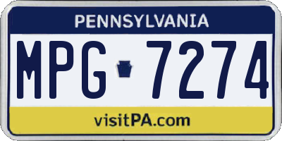 PA license plate MPG7274
