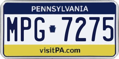 PA license plate MPG7275