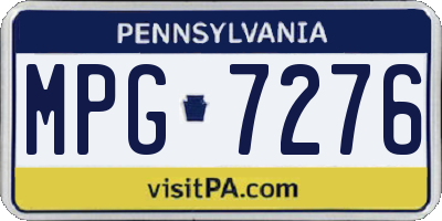 PA license plate MPG7276