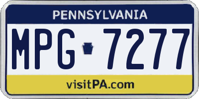 PA license plate MPG7277