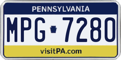 PA license plate MPG7280