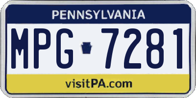 PA license plate MPG7281