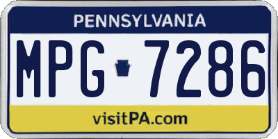 PA license plate MPG7286