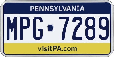 PA license plate MPG7289
