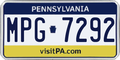 PA license plate MPG7292