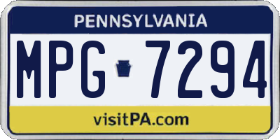 PA license plate MPG7294