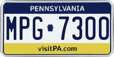 PA license plate MPG7300