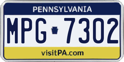 PA license plate MPG7302