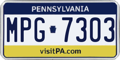 PA license plate MPG7303