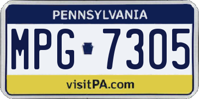PA license plate MPG7305