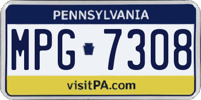 PA license plate MPG7308