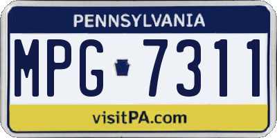 PA license plate MPG7311