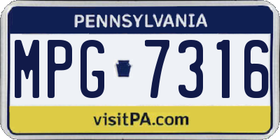 PA license plate MPG7316
