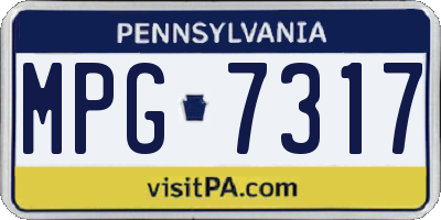 PA license plate MPG7317