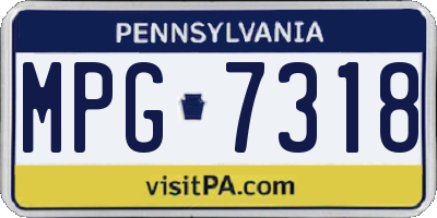 PA license plate MPG7318