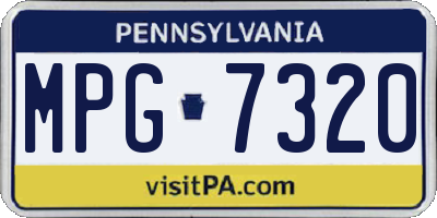 PA license plate MPG7320
